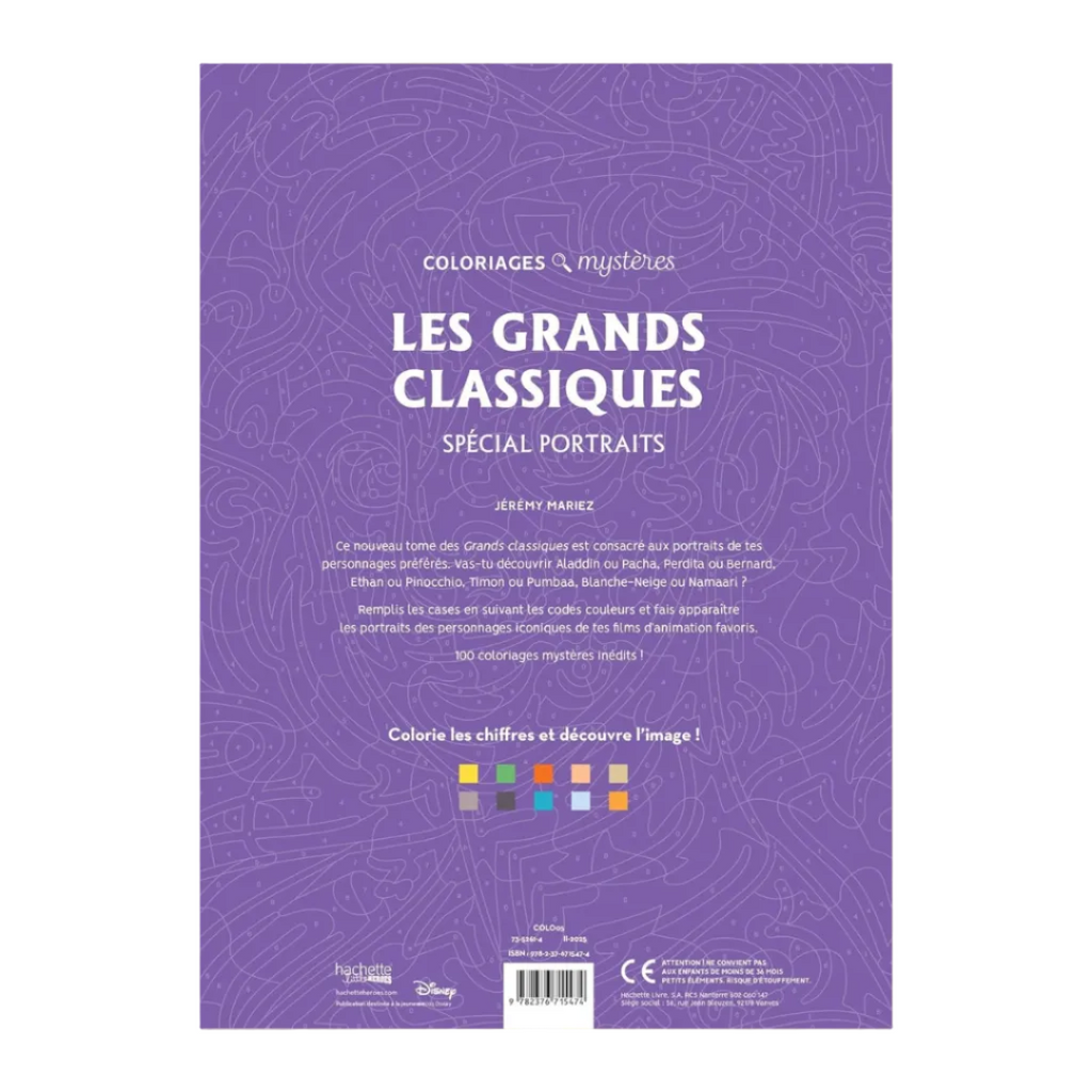 Coloriages mystères - Grands classiques Spécial Portraits