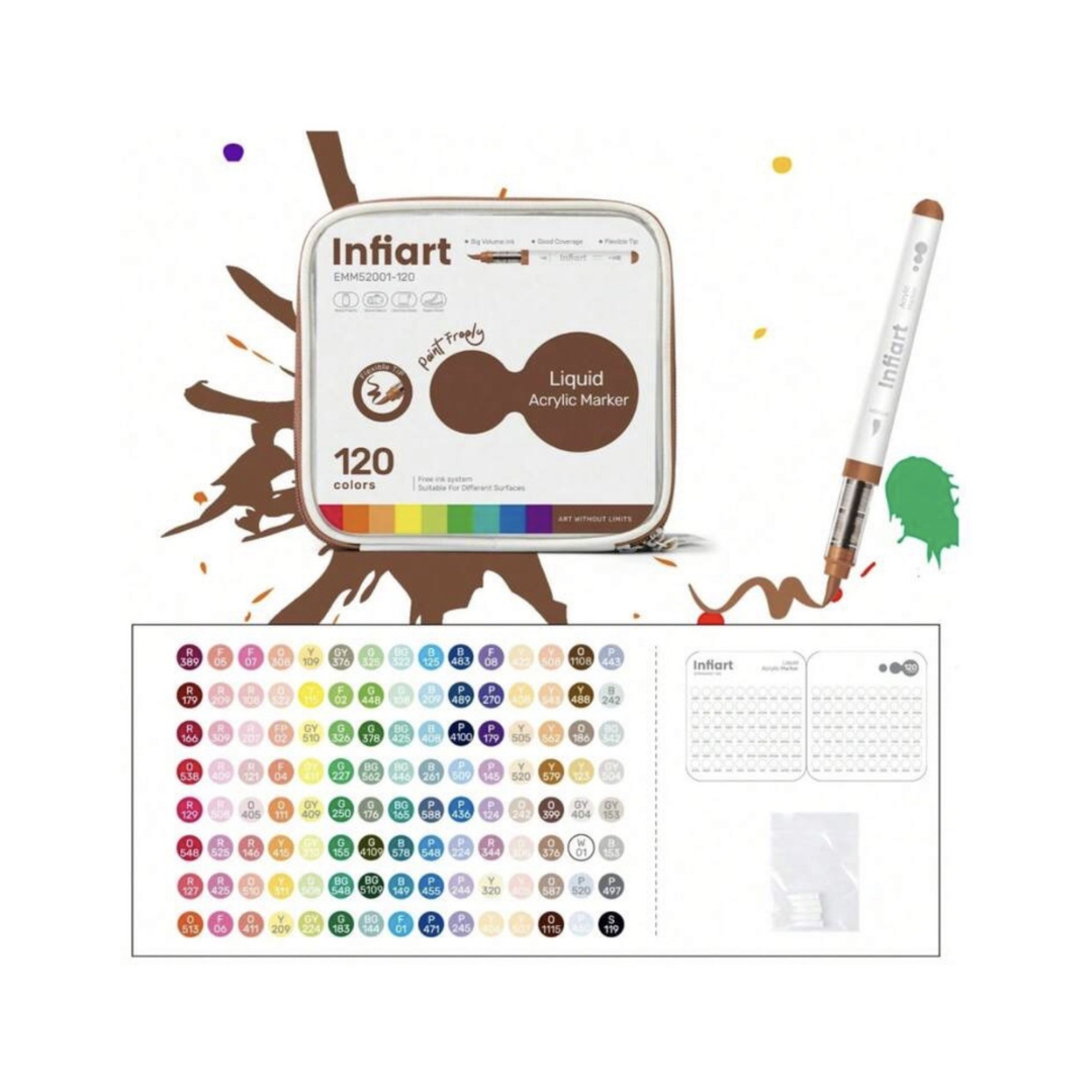 Infiart Acrylic Markers 120 Colors