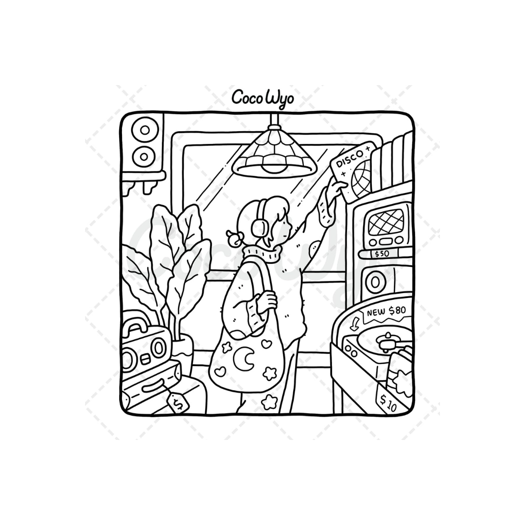Girl Moments: Vol. 2 Coloring Book for Adults and Teens Featuring Cute Cozy Daily Activities for Relaxation