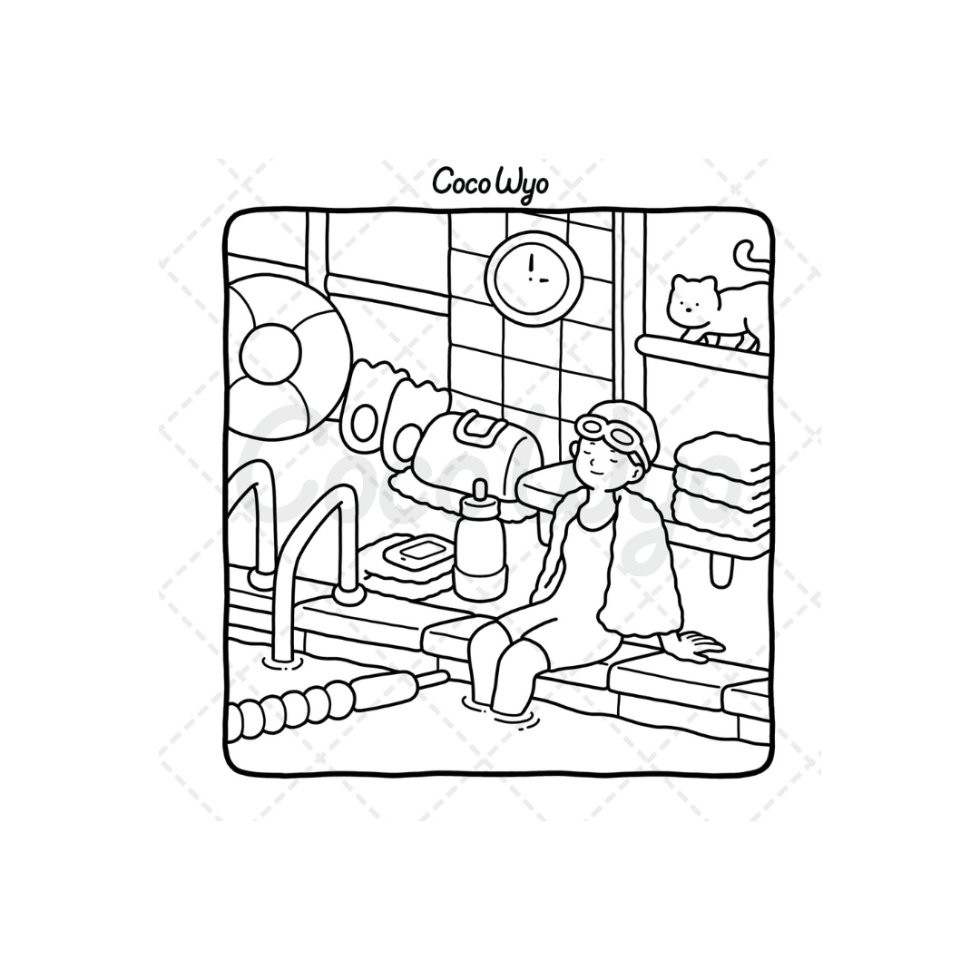 Girl Moments: Vol. 2 Coloring Book for Adults and Teens Featuring Cute Cozy Daily Activities for Relaxation