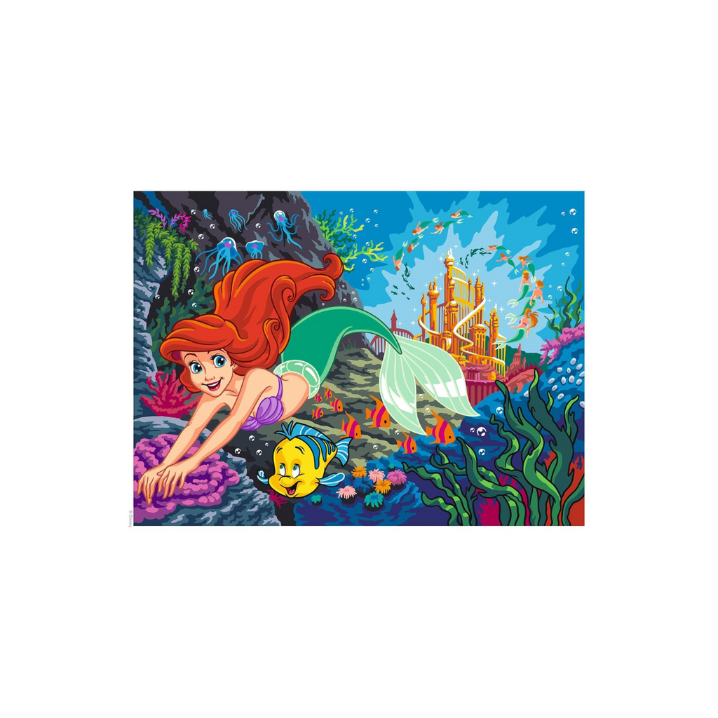 Coloriage mystère Disney - Poster La Petite Sirène: Colorie les chiffres et découvre l'image