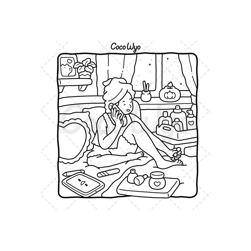 Girl Moments: Vol. 2 Coloring Book for Adults and Teens Featuring Cute Cozy Daily Activities for Relaxation