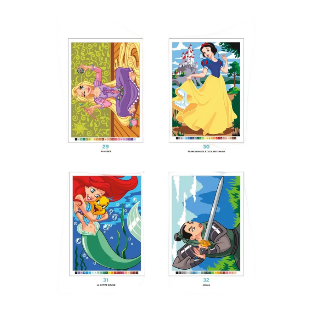 Coloriages mystères Disney Princesses: Coloriez les chiffres et découvrez l'image