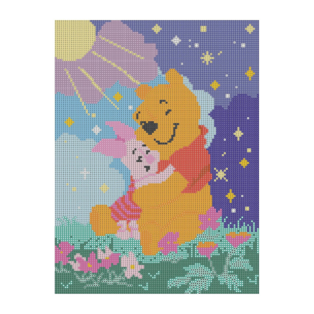 Kit diamond painting Disney officiel - Winnie l'Ourson: Réalise un magnifique tableau en diamants !