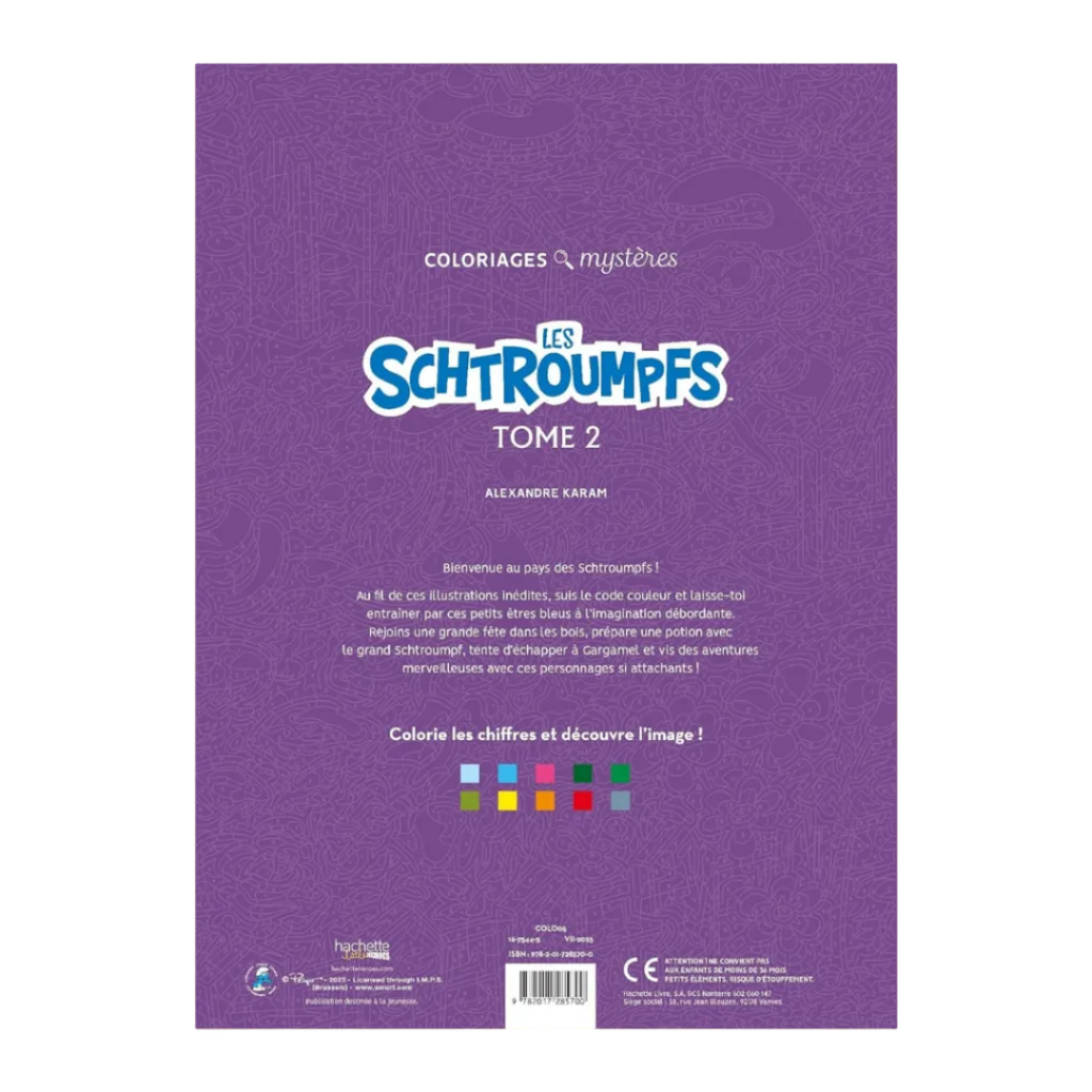 Coloriages mystères - Schtroumpfs Tome 2