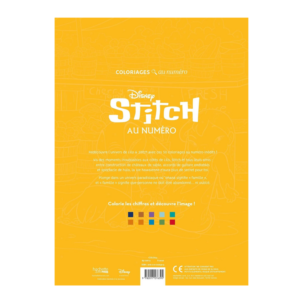 Coloriages au numéro - Stitch: Colorie les chiffres et découvre l'image