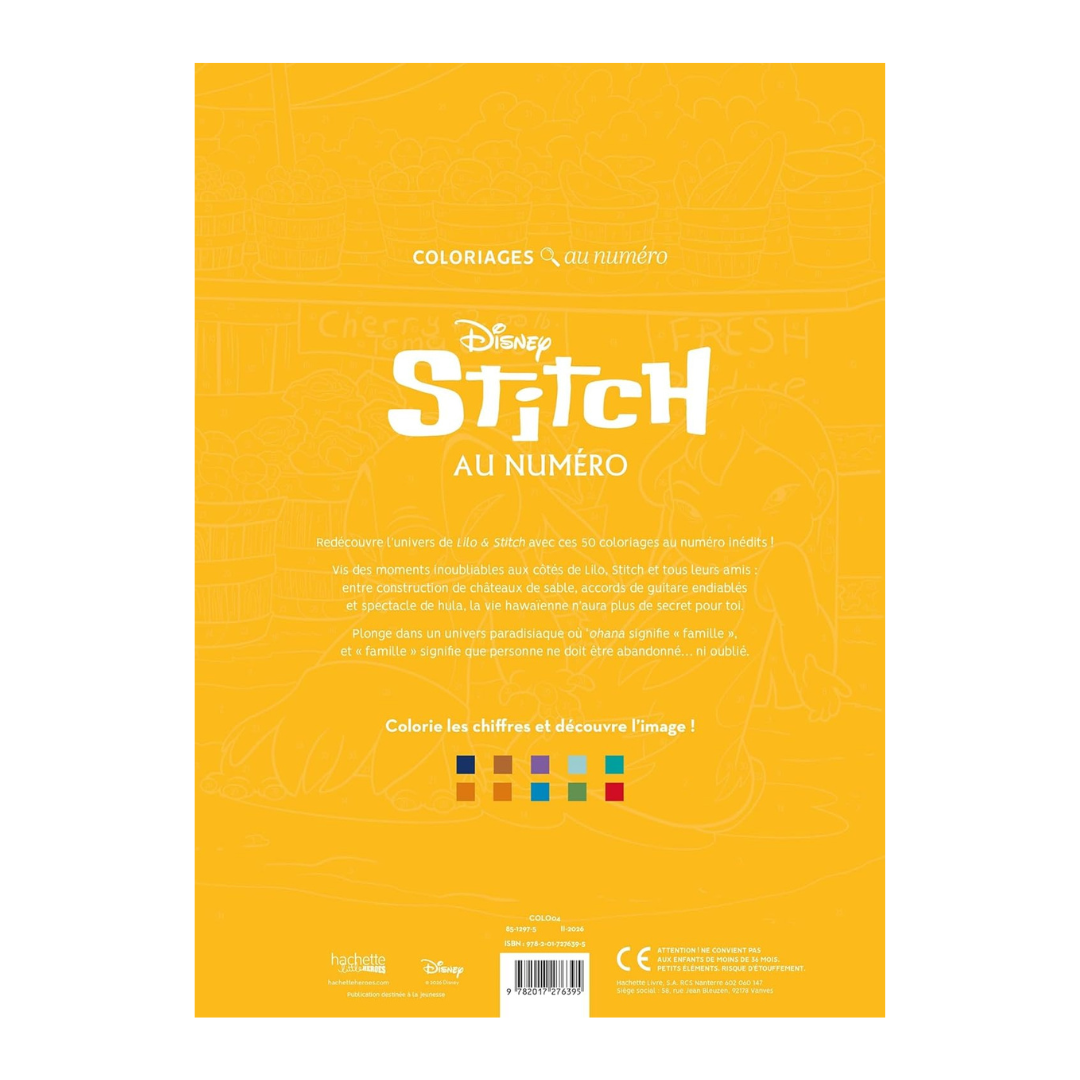 Coloriages au numéro - Stitch: Colorie les chiffres et découvre l'image