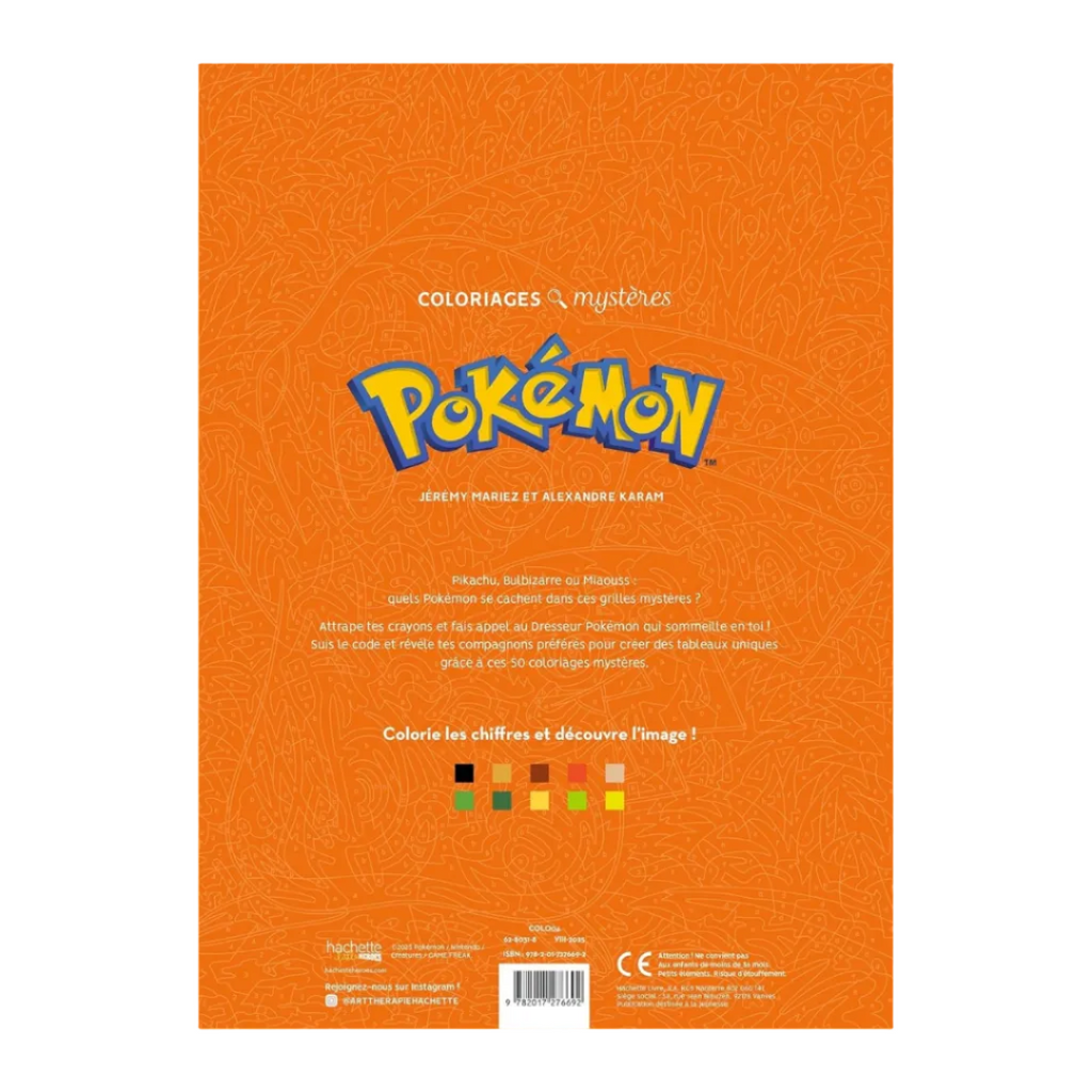 Coloriages mystères - Pokémon: Colorie les chiffres et découvre l'image Paperback