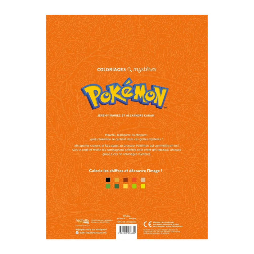 Coloriages mystères - Pokémon: Colorie les chiffres et découvre l'image Paperback