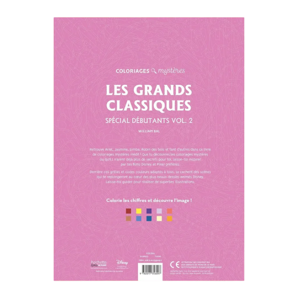 Grands classiques spécial débutants Tome 2: Colorie les chiffres et découvre l'image