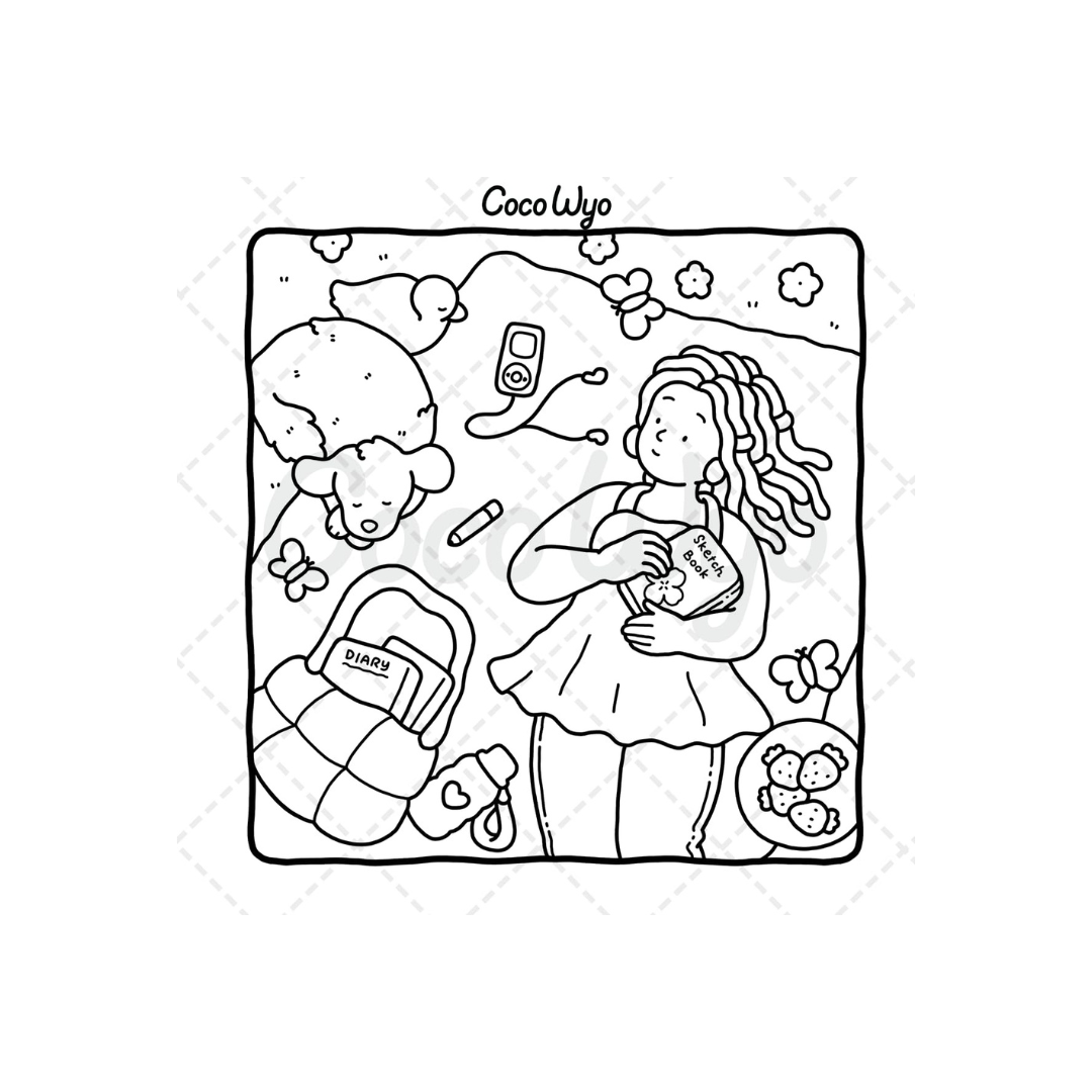 Girl Moments: Vol. 2 Coloring Book for Adults and Teens Featuring Cute Cozy Daily Activities for Relaxation