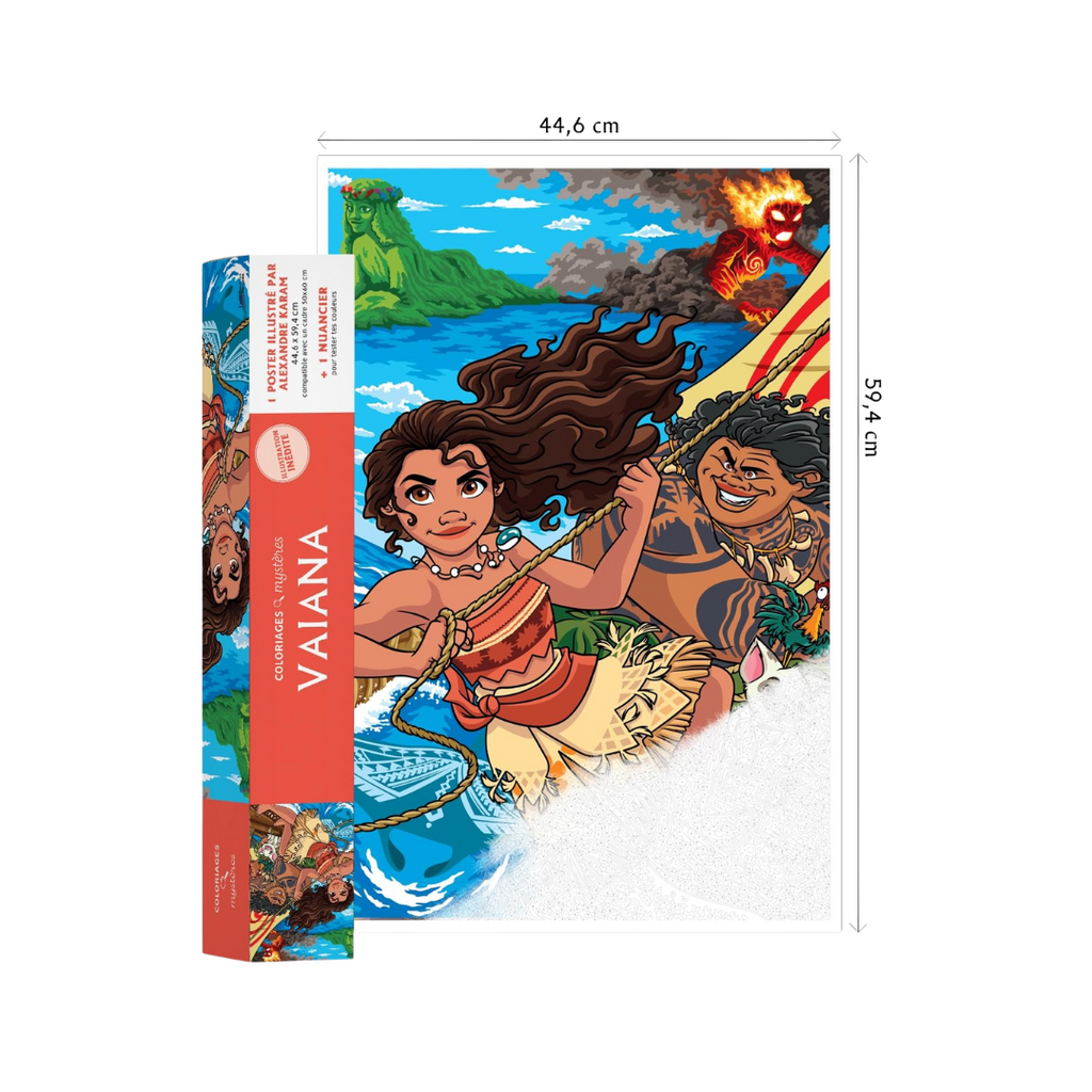 Coloriages Mystères - Poster Disney Vaiana: Colorie les chiffres et découvre l'image
