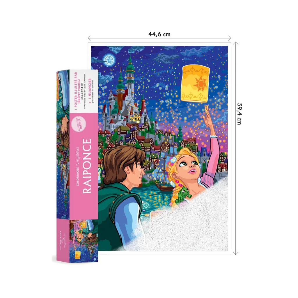 Coloriages Mystères - Poster Disney Raiponce: Colorie les chiffres et découvre l'image