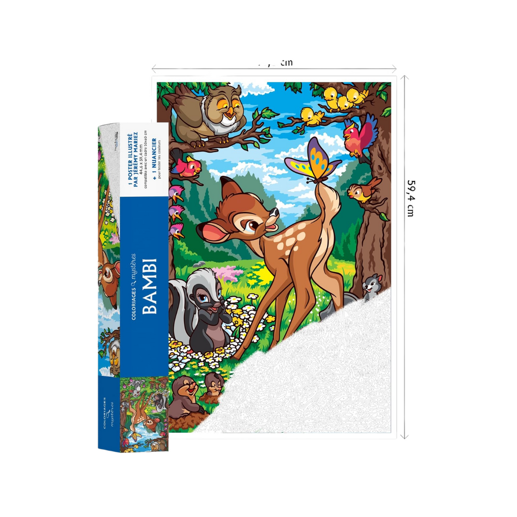 Coloriage mystère Disney - Poster Bambi: Colorie les chiffres et découvre l'image